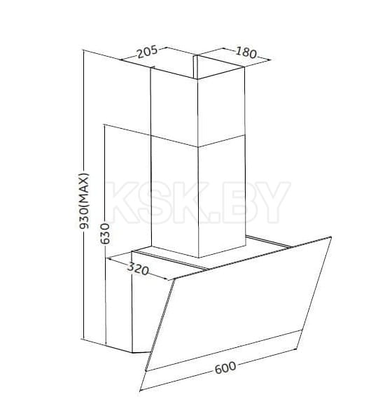Вытяжка кухонная ZORG ATLANTIS 1060 60 S черная (УТ-00004939) 