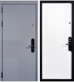 Дверь входная "Бионика" Ral 7024/Ral 9003,электронный замок Gimmel F20  (левая)  860х2050 мм