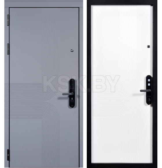 Дверь входная "Бионика" Ral 7024/Ral 9003,электронный замок Gimmel F20  (левая)  860х2050 мм