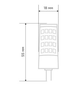 Лампа светодиодная капсульного типа JD-CORN G4 230 В 5,5 Вт 2700 K теплый свет (поликарбонат) REXANT 604-5012