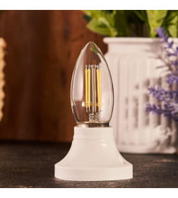 Лампа филаментная Свеча CN35 7.5 Вт 600 Лм 4000K E27 прозрачная колба REXANT 604-086