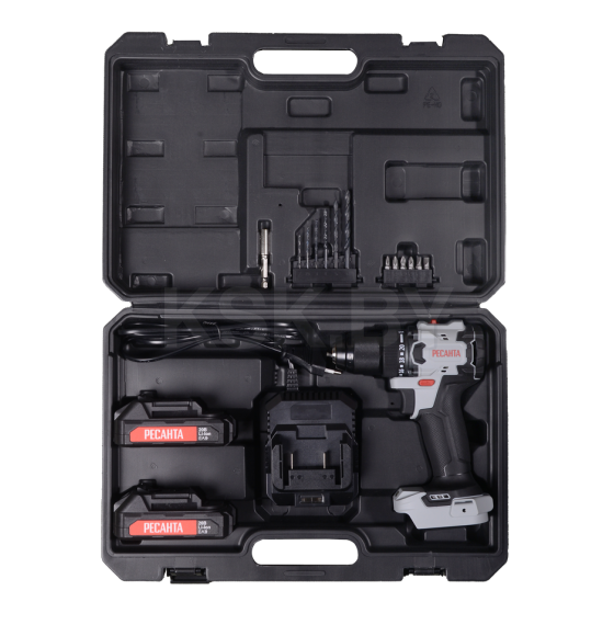 Дрель-шуруповерт аккумуляторная Ресанта ДА-20-2ЛК-БП (75/14/15) 