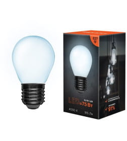 Лампа филаментная Шарик GL45 9.5 Вт 950 Лм 4000K E27 прозрачная колба REXANT 604-132