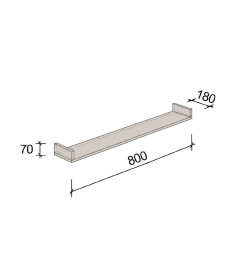 Полка навесная СН-100.40-01 Белая 800х70х180мм