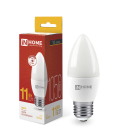 Лампа светодиодная LED-СВЕЧА-VC 11Вт 230В Е27 3000К 990Лм IN HOME 4690612020488