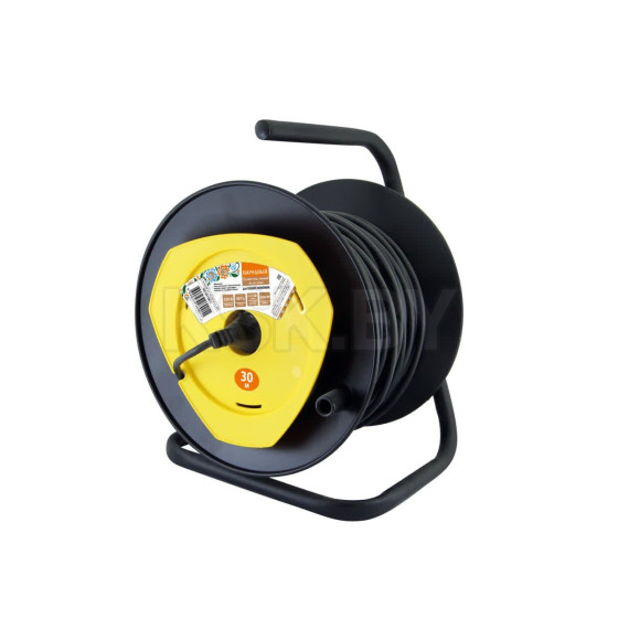 Удлинитель на катушке силовой с 1 выносной розеткой, 30 м, с/з, ПВС 2200 Вт TDM народный SQ1307-0412 (SQ1307-0412) 