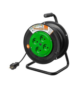 Удлинитель на катушке силовой 4 гнезда, 40 м, б/з, ПВС 4000 Вт TDM народный SQ1307-0544