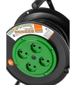 Удлинитель на катушке силовой 4 гнезда, 40 м, б/з, ПВС 4000 Вт TDM народный SQ1307-0544