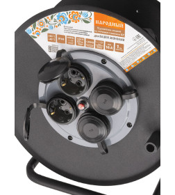 Удлинитель на катушке силовой 4 места, 50 м КГ 4000 Вт, А3, IP44 TDM Народный УХз16-004 SQ1307-0172