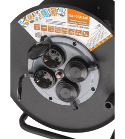 Удлинитель на катушке силовой 4 места, 50 м КГ 3500 Вт, А3, IP44 TDM Народный УХз16-004 SQ1307-0162