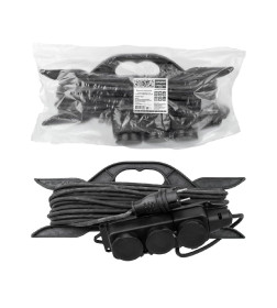 Удлинитель-шнур силовой на рамке 3 гнезда, 20 м, с/з, 3500 Вт, каучук, КГ, IP44 TDM Народный SQ1307-0234