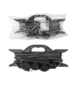 Удлинитель-шнур силовой на рамке 3 гнезда, 10 м, с/з, 3500 Вт, каучук, КГ, IP44 TDM Народный SQ1307-0233