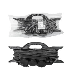 Удлинитель-шнур силовой на рамке 3 гнезда, 10 м, с/з, 3500 Вт, каучук, КГ, IP44 TDM Народный SQ1307-0233