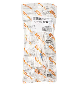 Шнур сетевой с вилкой ПВС 2x0,75 мм² 1,5 м б/з (белый) TDM SQ1305-0071