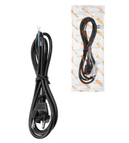 Шнур сетевой с вилкой ПВС 2x0,75 мм² 3 м б/з (черный) TDM SQ1305-0082