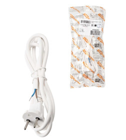 Шнур сетевой с вилкой ПВС 2x0,75 мм² 3 м б/з (белый) TDM SQ1305-0072