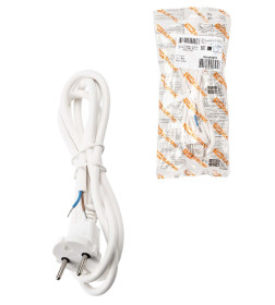 Шнур сетевой с вилкой ПВС 2x0,75 мм² 5 м б/з (белый) TDM SQ1305-0073