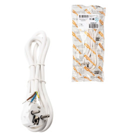 Шнур сетевой с вилкой ПВС 3x0,75 мм² 5 м с/з (белый) TDM SQ1305-0077