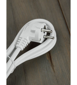 Шнур сетевой с вилкой ПВС 3x1,5 мм² 5 м с/з (белый) TDM SQ1305-0178