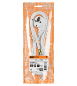 Шнур сетевой с вилкой ПВС 3x1,5 мм² 3 м с/з (белый) TDM SQ1305-0177