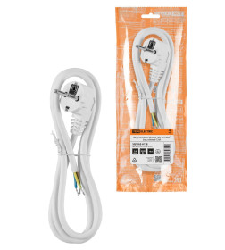 Шнур сетевой с вилкой ПВС 3x1,5 мм² 5 м с/з (белый) TDM SQ1305-0178