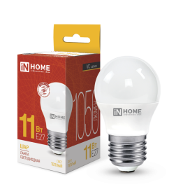 Лампа светодиодная LED-ШАР-VC 11Вт 230В Е27 3000К 990Лм IN HOME 4690612020600