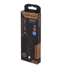 Кабель Type-C - Type-C 3.0A (силикон черный) GoPower GP21TT 00-00028382