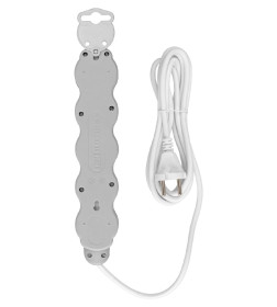 Удлинитель 5 гнезд, 5 м, б/з, с з/ш, ПВС 2х0,75 мм2 10А/250В (бело-серый) TDM "Люкс" УЛ5 SQ1303-0231