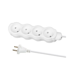 Удлинитель 4 гнезда, 10 м, б/з, с з/ш, ПВС 2х1,0 мм2, 10 А, 250 В, 2400 Вт TDM "Люкс" SQ1303-4010