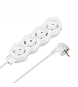 Удлинитель 4 гнезда, 2 м, с/з, с з/ш, ПВС 3х0,75 мм2, 10 А, 250 В, 2400 Вт TDM "Люкс" SQ1303-4019