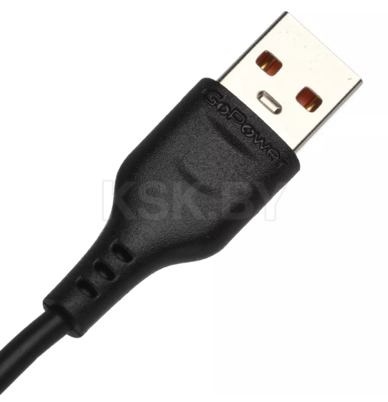Кабель USB - Lightning 1.0 м 2.4A ПВХ (черный) GoPower GP01L 00-00018568 (00-00018568) 