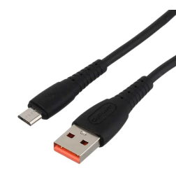 Кабель USB - microUSB 2.4A (силикон черный) GoPower GP07M 00-00022796