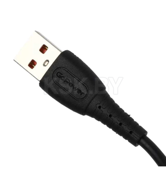 Кабель USB - microUSB 2.4A (силикон черный) GoPower GP07M 00-00022796 (00-00022796) 