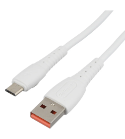 Кабель USB - microUSB 2.4A (силикон белый) GoPower GP07M 00-00022797