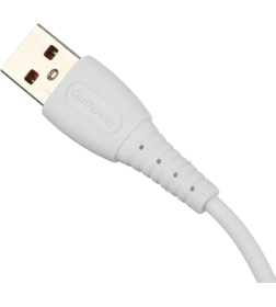 Кабель USB - Lightning 2.4A (силикон белый) GoPower GP07L 00-00022799
