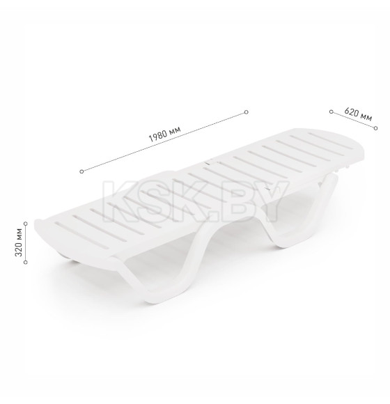 Шезлонг 1980х620х320мм Солярис (белый) М8861 (М8861) 