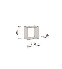 Полка навесная СН-100.39 Белая 250х250х180мм