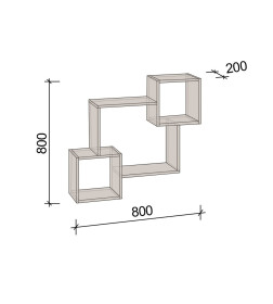 Полка навесная СН-100.37 Дуб экспресив бронзовый 800х800х200мм