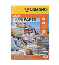 Бумага для лазерной печати матовая А4 105 г/м2 (250 листов) LOMOND 0300641