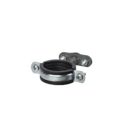 Держатель хомут с резиновым уплотнением Ø48-53 мм, для прута Ø6-10 мм, стальной зажим, термодиффузия TDM SQ2402-3204