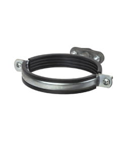 Держатель хомут с резиновым уплотнением Ø112-117 мм, для прута Ø6-10 мм, стальной зажим, термодиффузия TDM SQ2402-3207