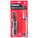 Нож монтажника, нержавеющая сталь, двухсторонняя заточка, лезвие 33 мм REXANT 12-4931 (12-4931) 