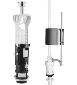 Компл. арматуры: сливной клапан двойн смыва, наполнит клапан нижн подвод 1/2" пл. штуцер Aquant 