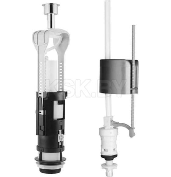 Компл. арматуры: сливной клапан двойн смыва, наполнит клапан нижн подвод 1/2" пл. штуцер Aquant  (WC3562-18-MR) 