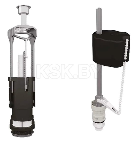 Компл. арматуры: сливной клапан двойн смыва, наполнит клапан нижн подвод 1/2" пл. штуцер Aquant  (WC3562-18-MR) 