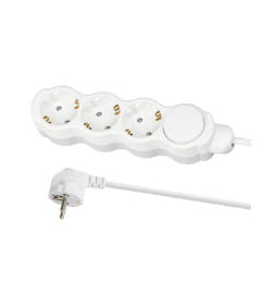 Удлинитель 3 гнезда, 10 м, с/з, с выключателем, с з/ш, ПВС 3х1,5 мм2, 16 А, 250В, 3700Вт TDM "Люкс" SQ1303-4070