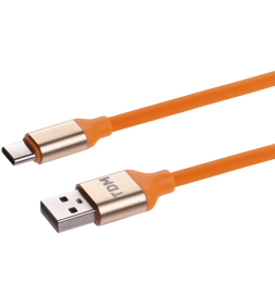 Дата-кабель USB - USB Type-C, 1 м, силиконовая оплетка (оранжевый) TDM ДК 14 SQ1810-0314