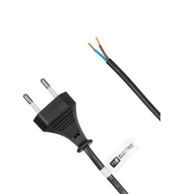 Шнур с плоской вилкой и светорегулятором ШВВП 2х0,5 мм2, 2 м (черный) TDM "Народный" SQ1305-0044