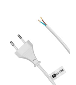 Шнур с плоской вилкой и светорегулятором ШВВП 2х0,5 мм2, 1,5 м (белый) TDM "Народный" SQ1305-0049