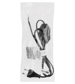 Шнур с плоской вилкой и светорегулятором ШВВП 2х0,5 мм2, 1,5 м (черный) TDM "Народный" SQ1305-0050